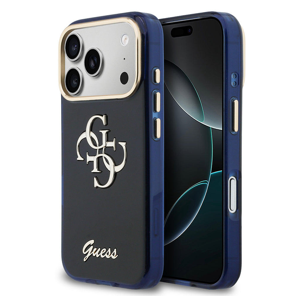 Apple iPhone 17 Pro Max Kılıf Guess Orjinal Lisanslı Yazı ve 4G Büyük Metal Logolu Silikon Kapak