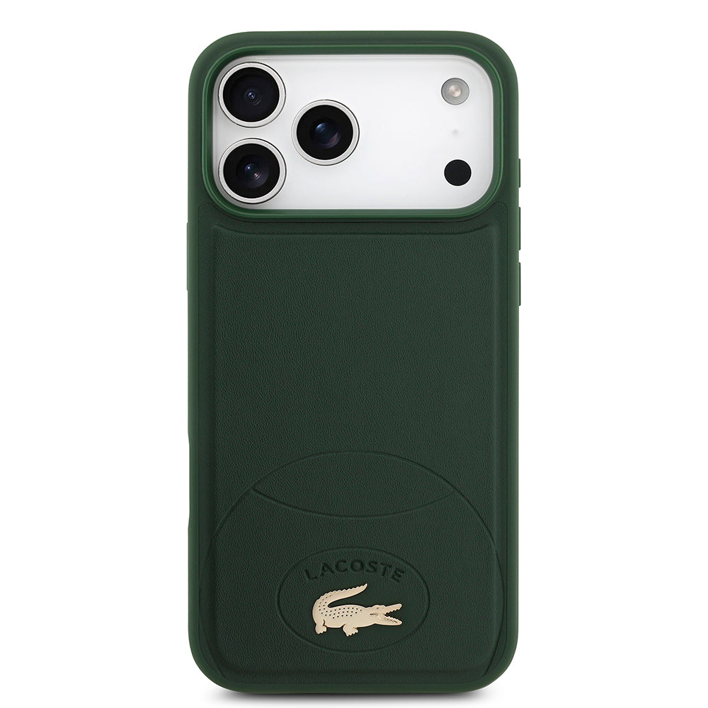 Apple iPhone 17 Pro Max Kılıf Lacoste Orjinal Lisanslı M-safe Şarj Özellikli PU Deri Tasarımlı Metal Logolu Kapak