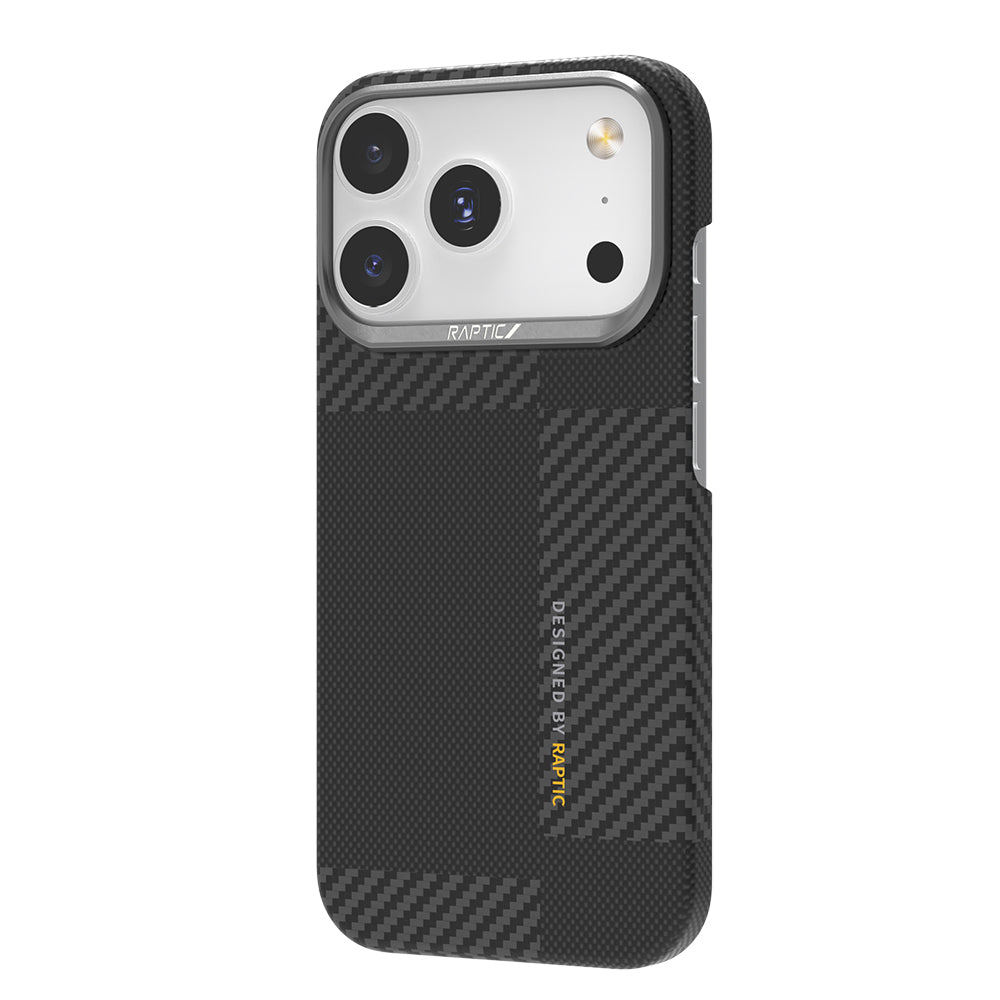 Apple iPhone 17 Pro Max Kılıf M-safe Şarj Özellikli 600D Metal Kamera Çerçeveli Raptic Aramid Fiber Geotik Serisi Kapak