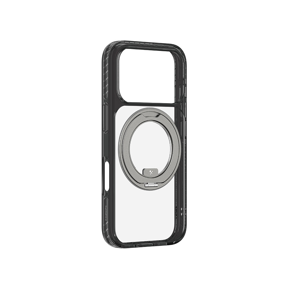 Apple iPhone 17 Pro Max Kılıf M-Safe Şarj Özellikli Airbag Tasarımlı Standlı AmazingThing Titan Pro MagSpin Kapak