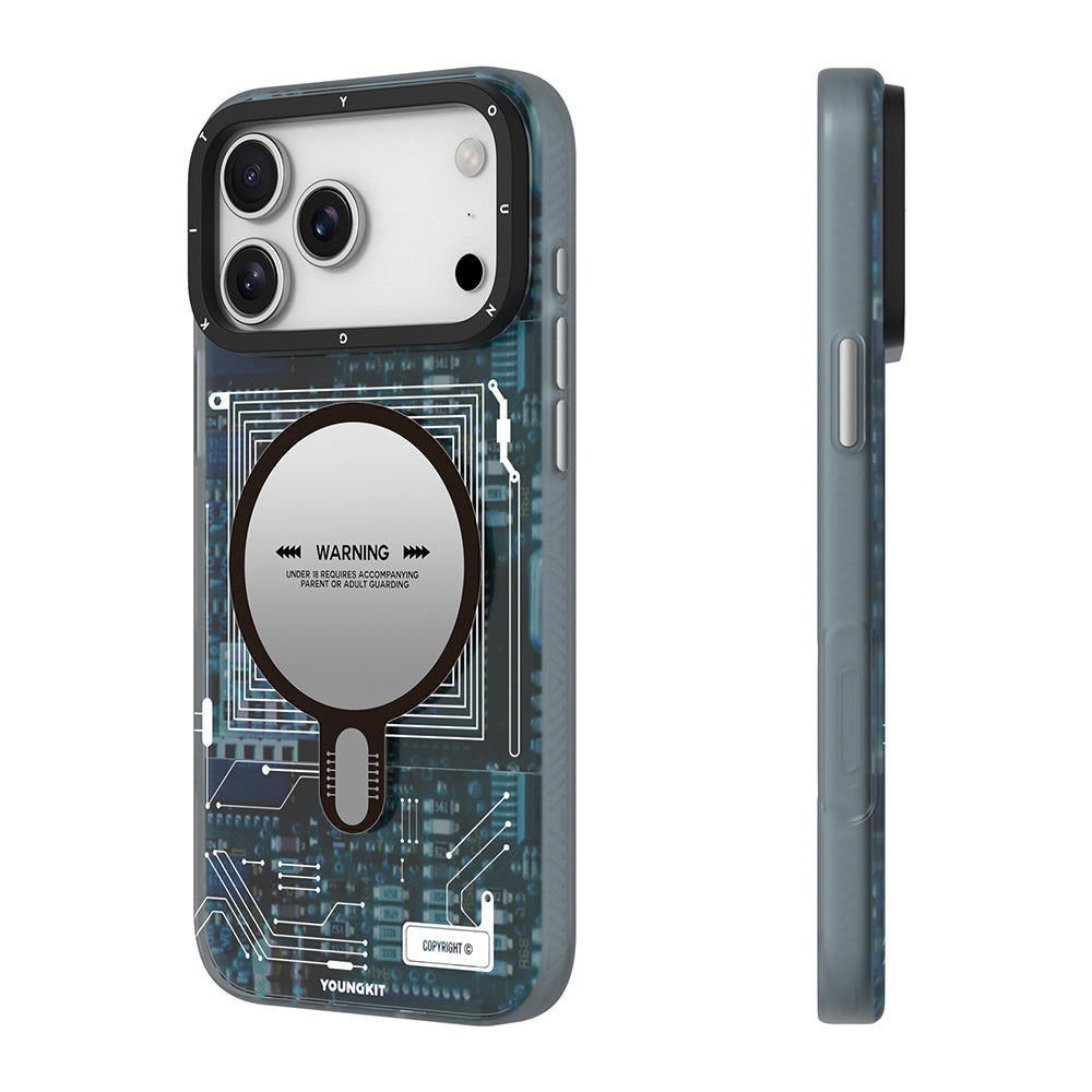 Apple iPhone 17 Pro Max Kılıf M-safe Şarj Özellikli Kamera Denetim Butonlu Youngkit Technology Serisi Kapak