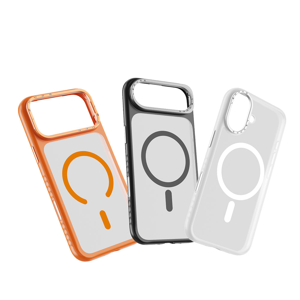 Apple iPhone 17 Pro Max Kılıf M-safe Şarj Özellikli Metal Kamera Standlı Lenyes CK226 PC Kapak