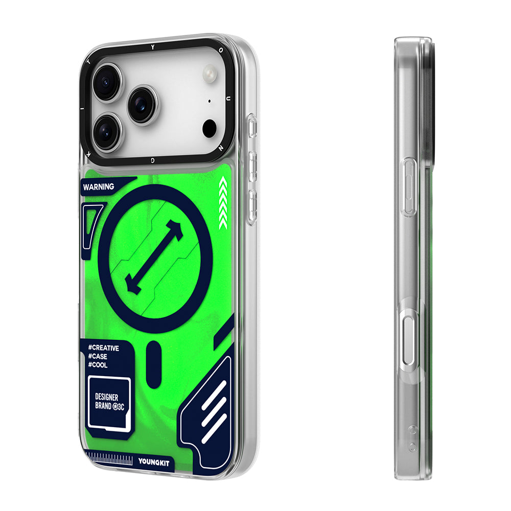 Apple iPhone 17 Pro Max Kılıf M-safe Şarj Özellikli Parlak Kumlu Sıvılı Tasarımlı Galaxy Fantasy Serisi Kapak