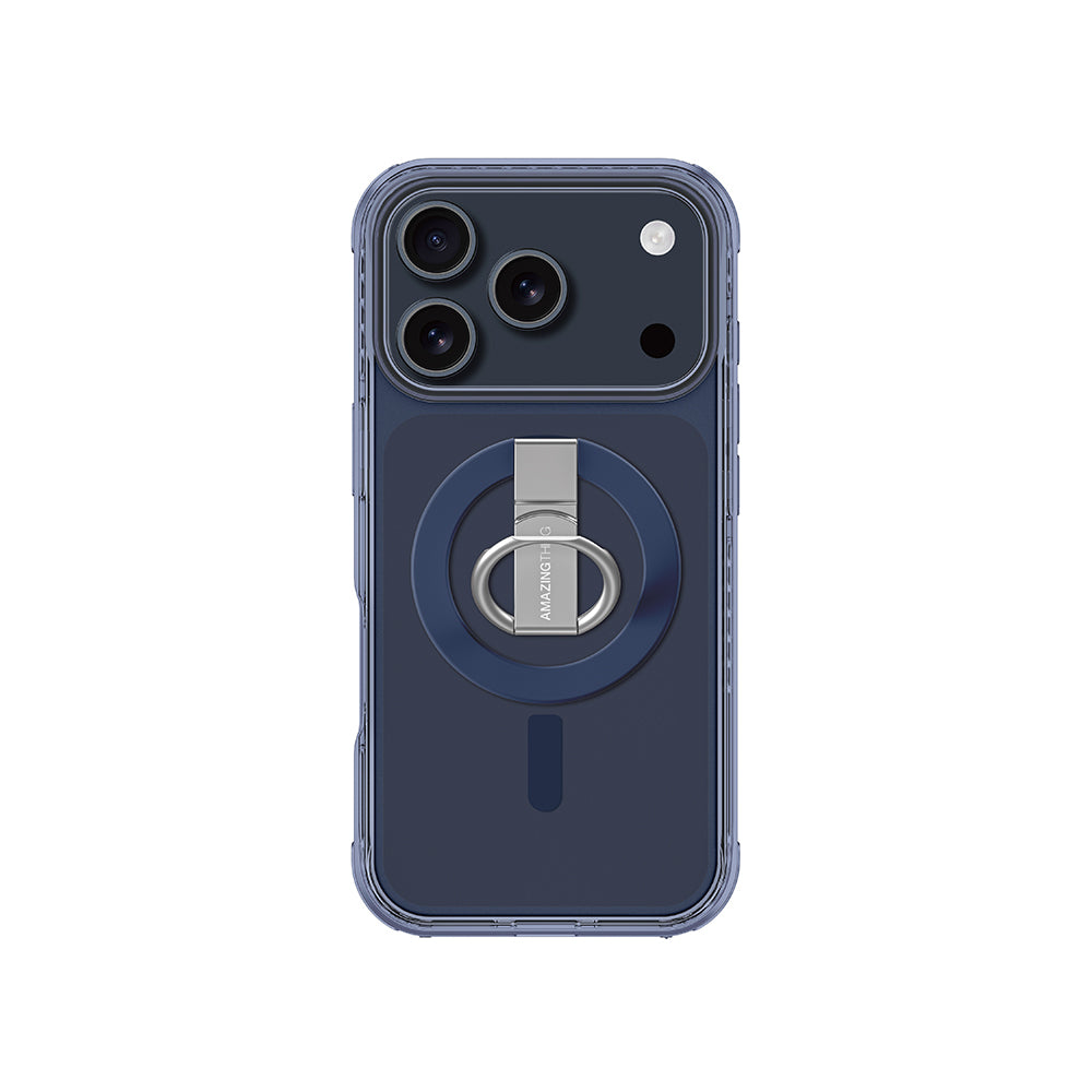 Apple iPhone 17 Pro Max Kılıf M-safe Şarj Özellikli Yüzük Standlı Amazingthing Titan Pro Serisi Kapak
