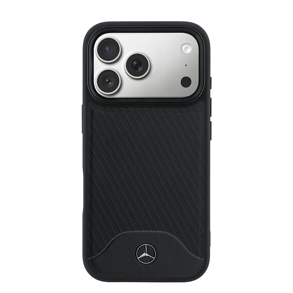 Apple iPhone 17 Pro Max Kılıf Mercedes Benz Orjinal Lisanslı M-safe Şarj Özellikli 3D Metal Logolu Wood Deri Dokumalı Kapak