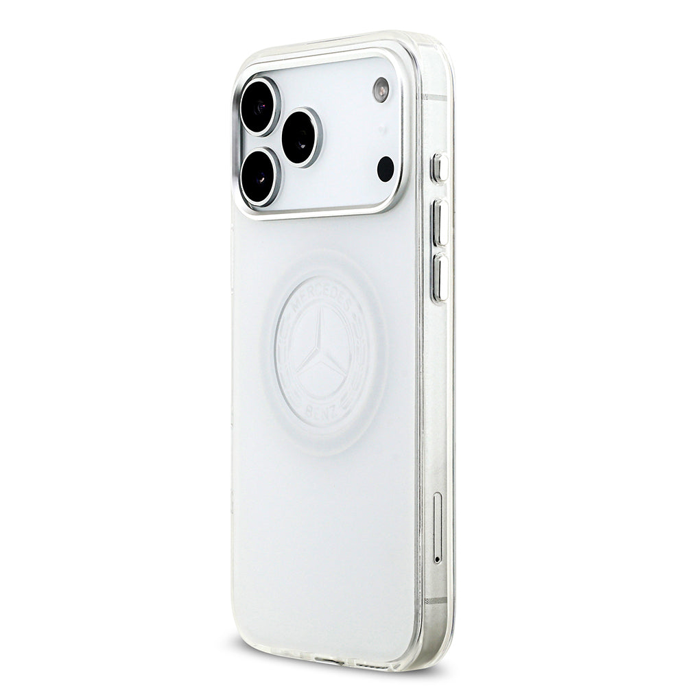 Apple iPhone 17 Pro Max Kılıf Mercedes Benz Orjinal Lisanslı M-safe Şarj Özellikli Buzlu PC Nostaljik Yıldız Dizayn Kapak