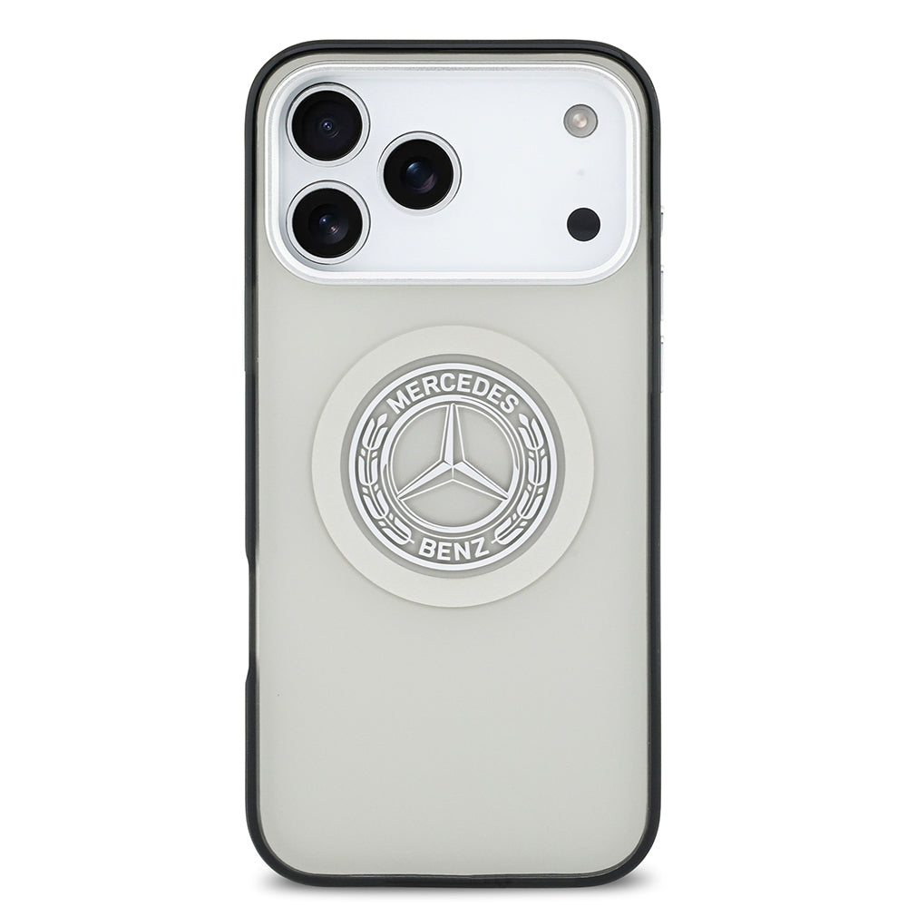 Apple iPhone 17 Pro Max Kılıf Mercedes Benz Orjinal Lisanslı M-safe Şarj Özellikli Çift Katmanlı PC Nostaljik Yıldız Dizayn Kapak