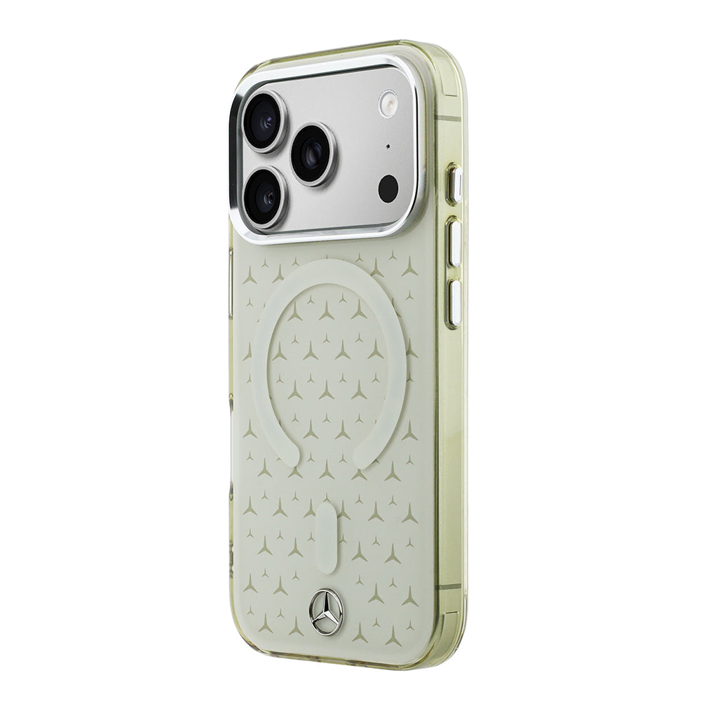Apple iPhone 17 Pro Max Kılıf Mercedes Benz Orjinal Lisanslı M-Safe Şarj Özellikli Çift Katmanlı Yıldız Desenli Dizayn Kapak