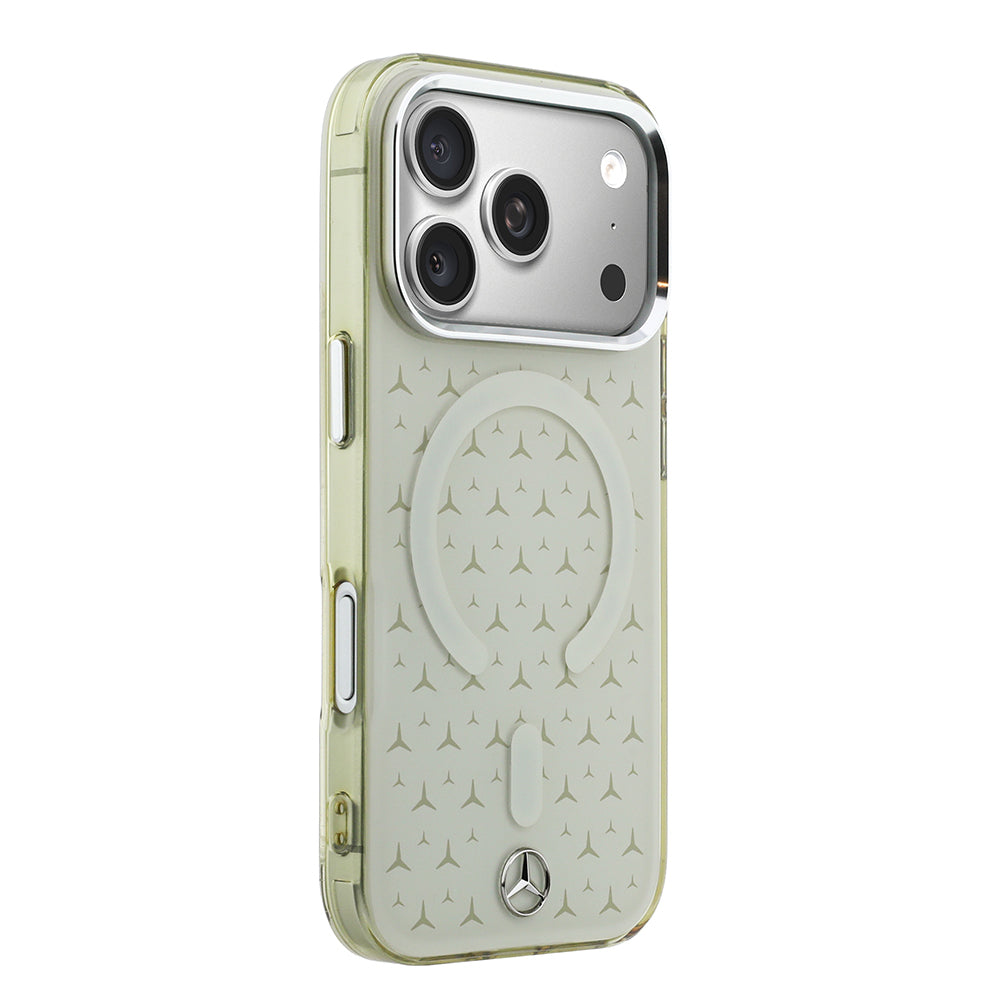 Apple iPhone 17 Pro Max Kılıf Mercedes Benz Orjinal Lisanslı M-Safe Şarj Özellikli Çift Katmanlı Yıldız Desenli Dizayn Kapak