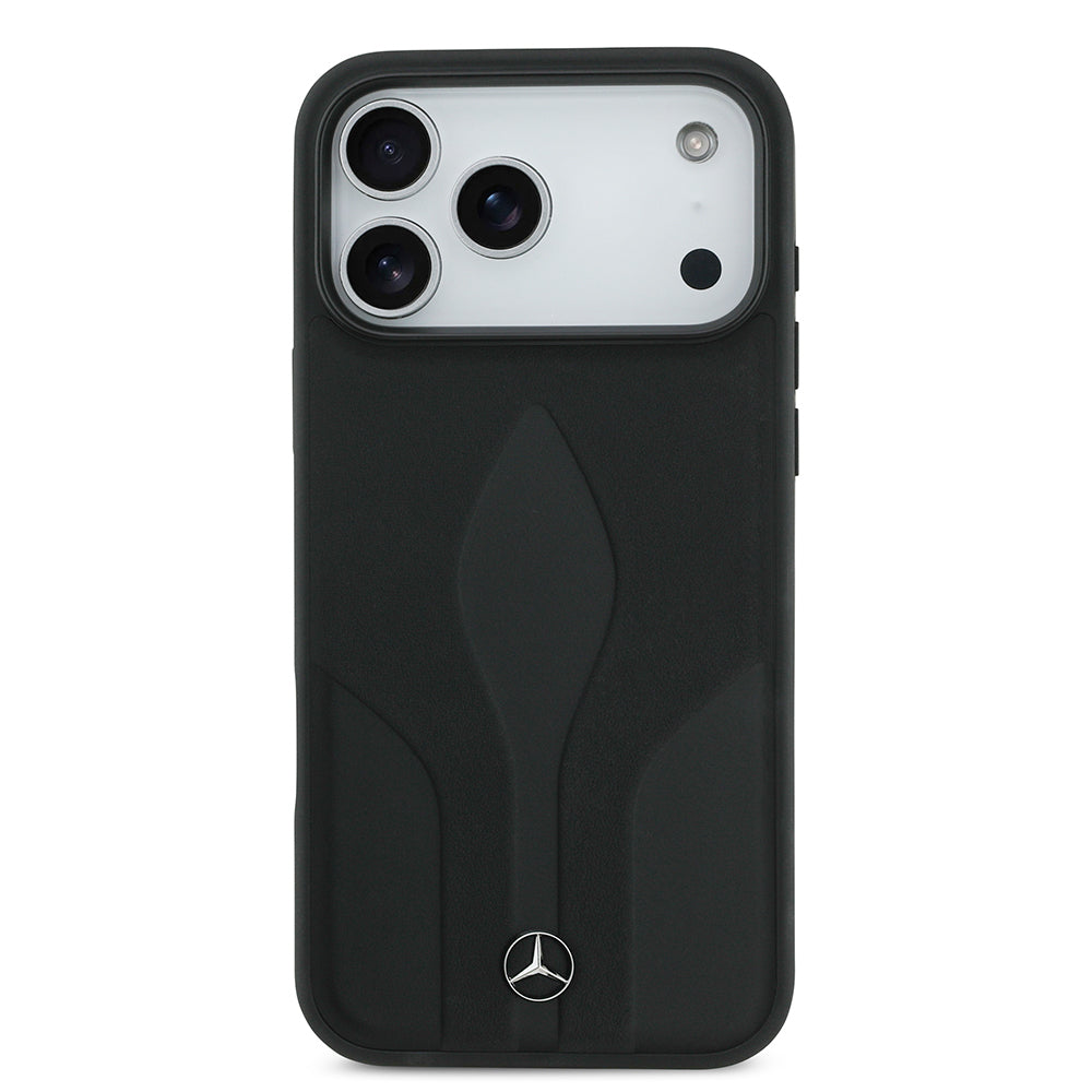 Apple iPhone 17 Pro Max Kılıf Mercedes Benz Orjinal Lisanslı M-safe Şarj Özellikli Dokulu Desenli Deri Kapak