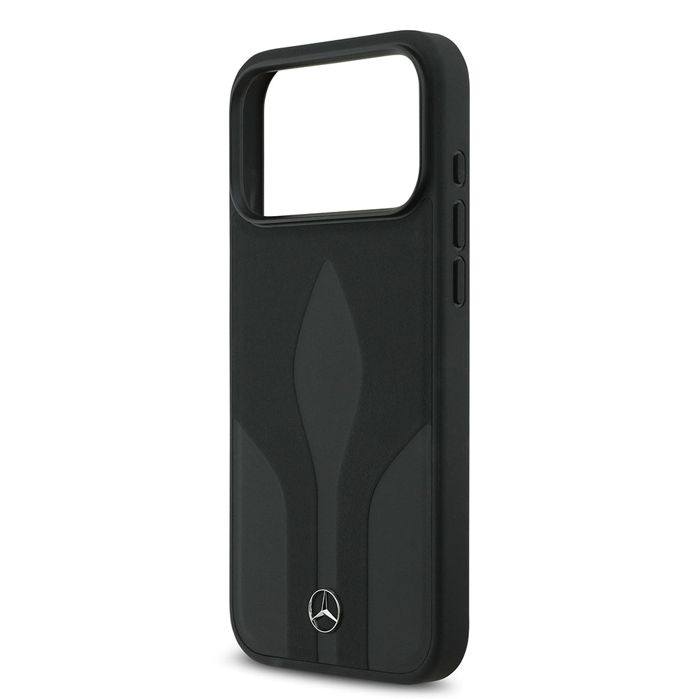 Apple iPhone 17 Pro Max Kılıf Mercedes Benz Orjinal Lisanslı M-safe Şarj Özellikli Dokulu Desenli Deri Kapak
