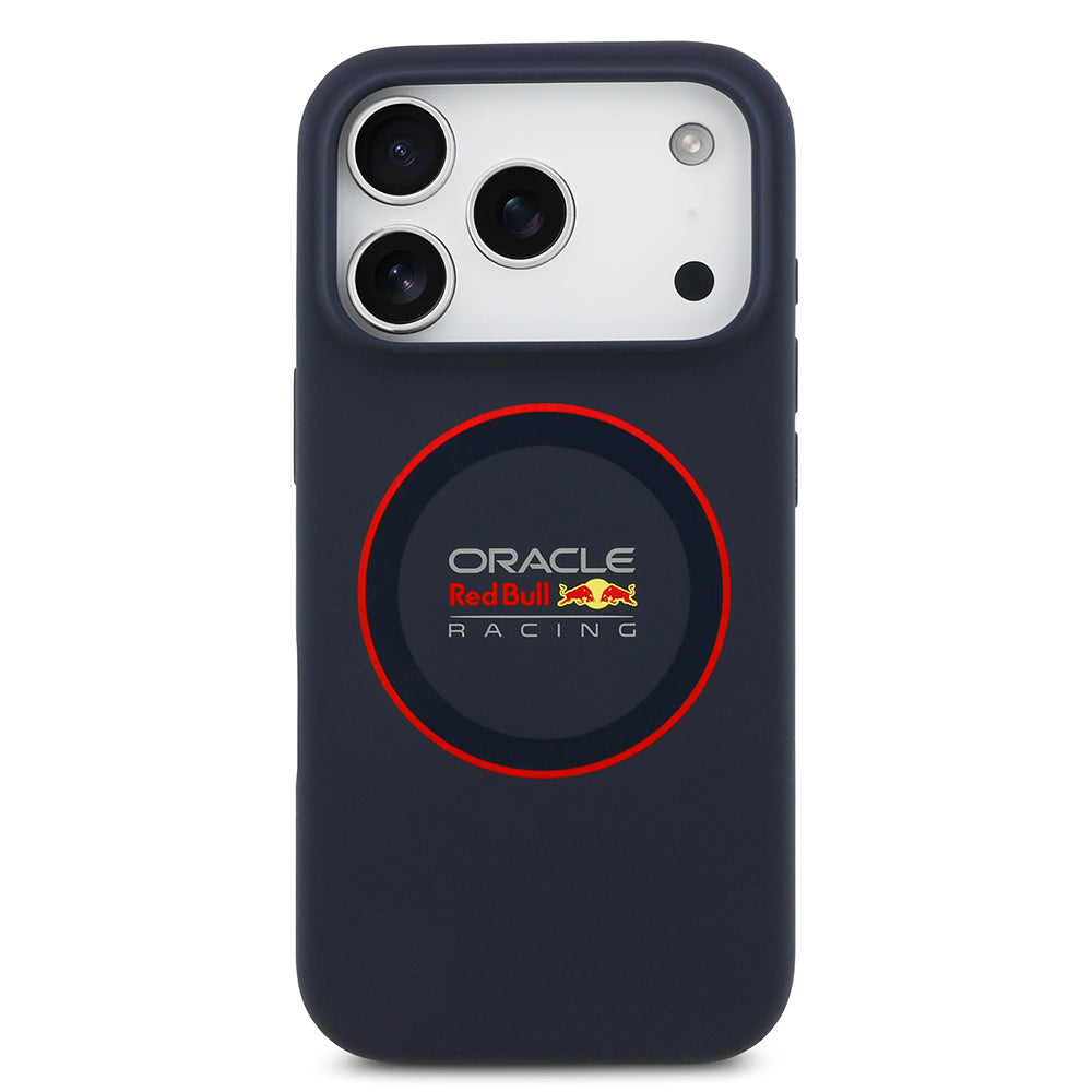 Apple iPhone 17 Pro Max Kılıf Redbull Orjinal Lisanslı M-safe Şarj Özellikli Kırmızı Halka ve Logo Silikon Kapak