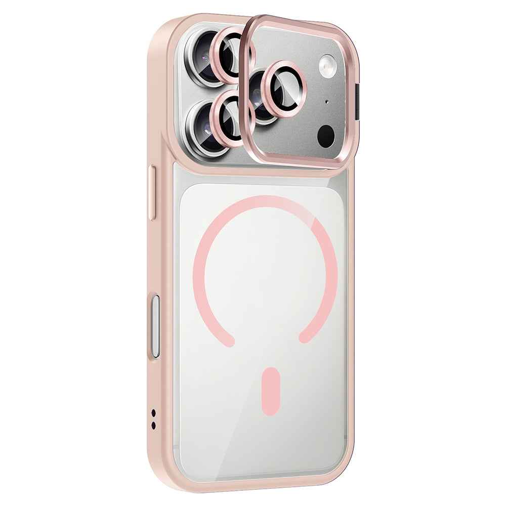 Apple iPhone 17 Pro Max Kılıf Standlı ve Kamera Lens Hediyeli M-Safe Şarj Özellikli Zore Etro Kapak
