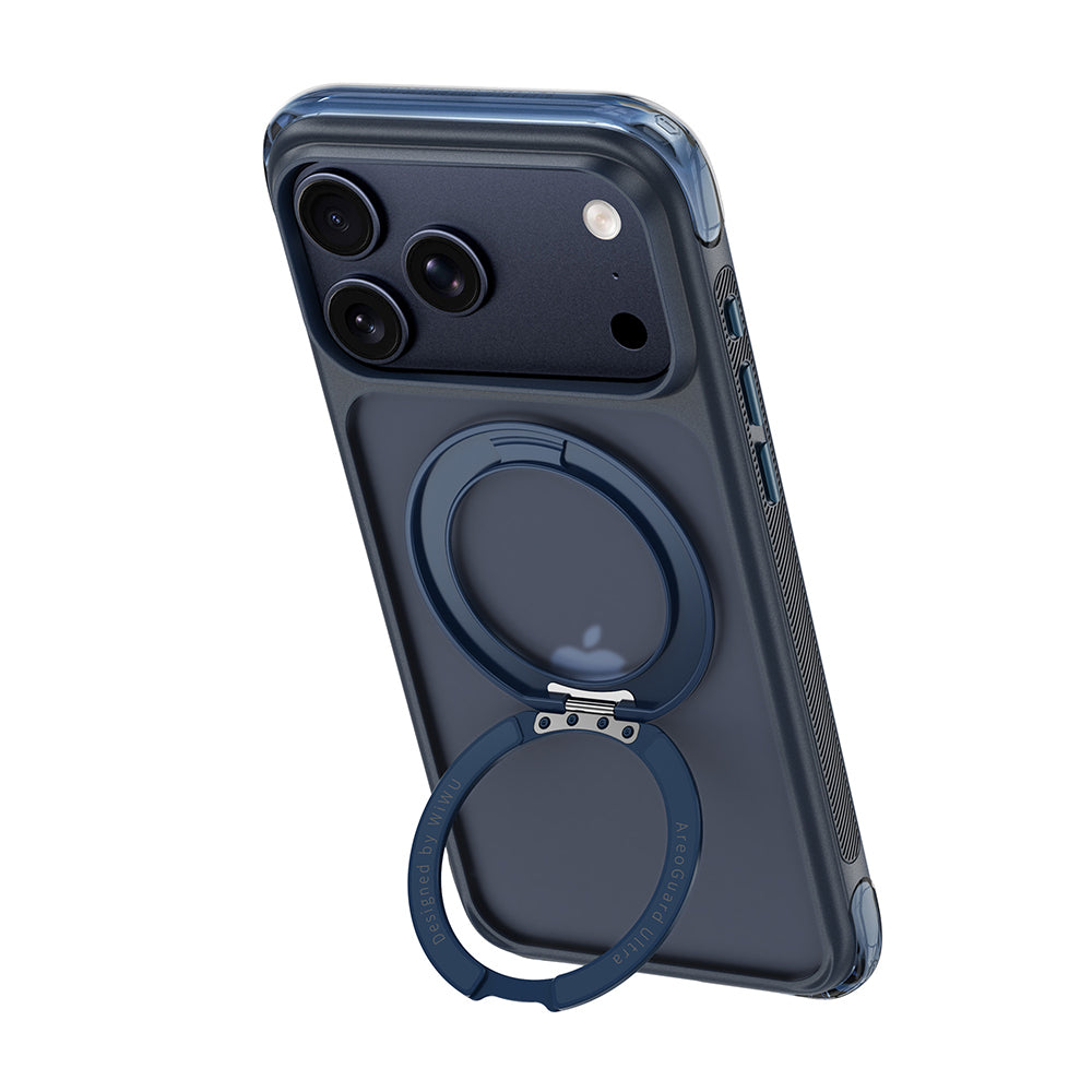 Apple iPhone 17 Pro Max Kılıf Wiwu AG-203 AeroGuard Ultra Serisi M-safe Şarj Özellikli Airbag Tasarımlı Standlı Kapak