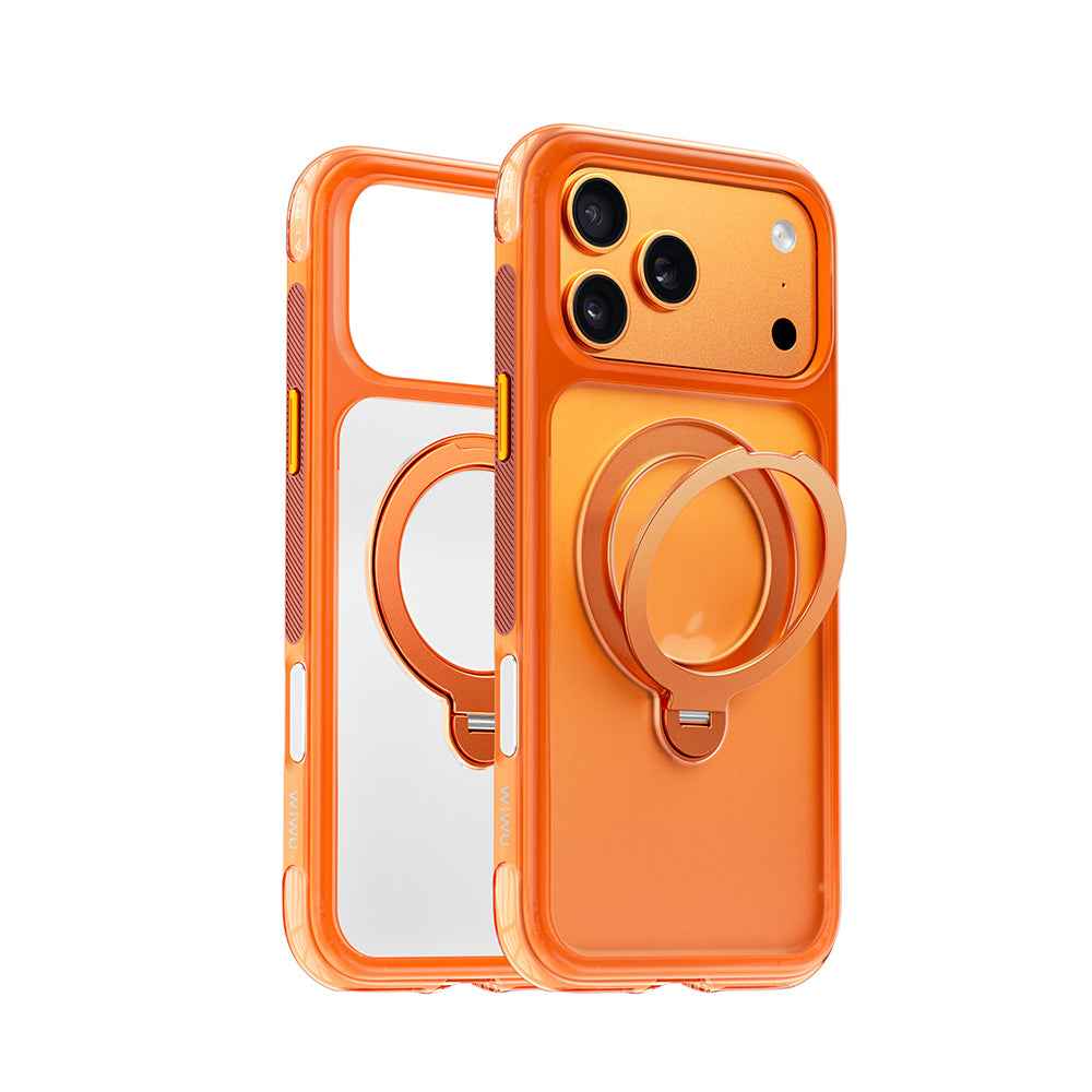 Apple iPhone 17 Pro Max Kılıf Wiwu AS-203 AeroShield Ultra Serisi M-safe Şarj Özellikli Airbag Tasarımlı Standlı Kapak