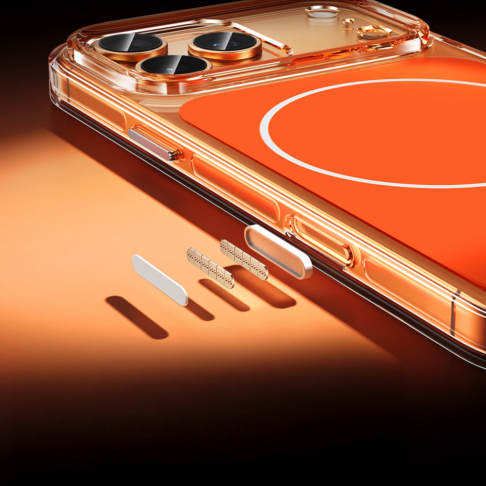 Apple iPhone 17 Pro Max Kılıf Zore M-safe Şarj Özellikli Şeffaf Kamera Kontrol Butonlu Lugano Kapak