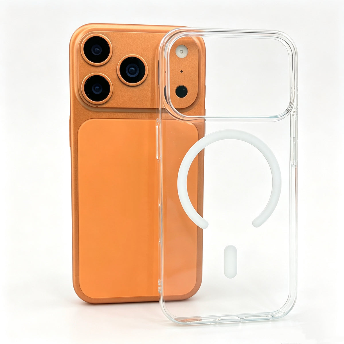 Apple iPhone 17 Pro Max Kılıf Zore M-safe Şarj Özellikli Şeffaf Tek Kamera Çerçeveli Porto Kapak