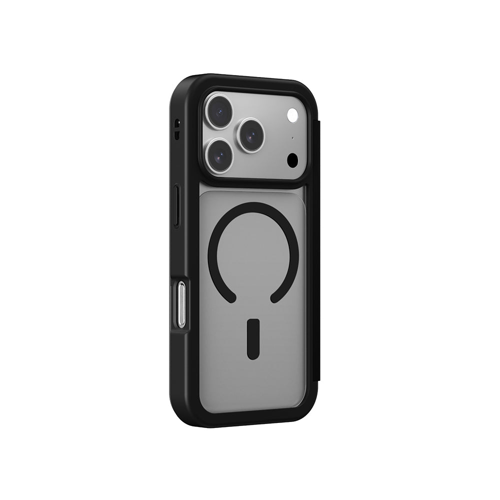 Apple iPhone 17 Pro Max PU Kartlıklı Kapaklı Amazingthing Glamour Foilo Serisi Kılıf