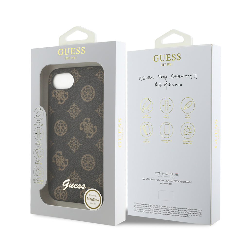 Apple iPhone 17E Kılıf Guess Orjinal Lisanslı M-safe Şarj Özellikli Yazı Logolu Peony Kapak