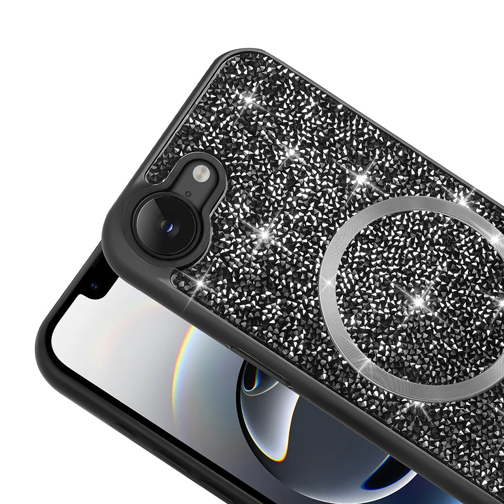 Apple iPhone 17E Kılıf Pırlanta Tasarımlı M-safe Şarj Özellikli Zore Mozaik Silikon Kapak