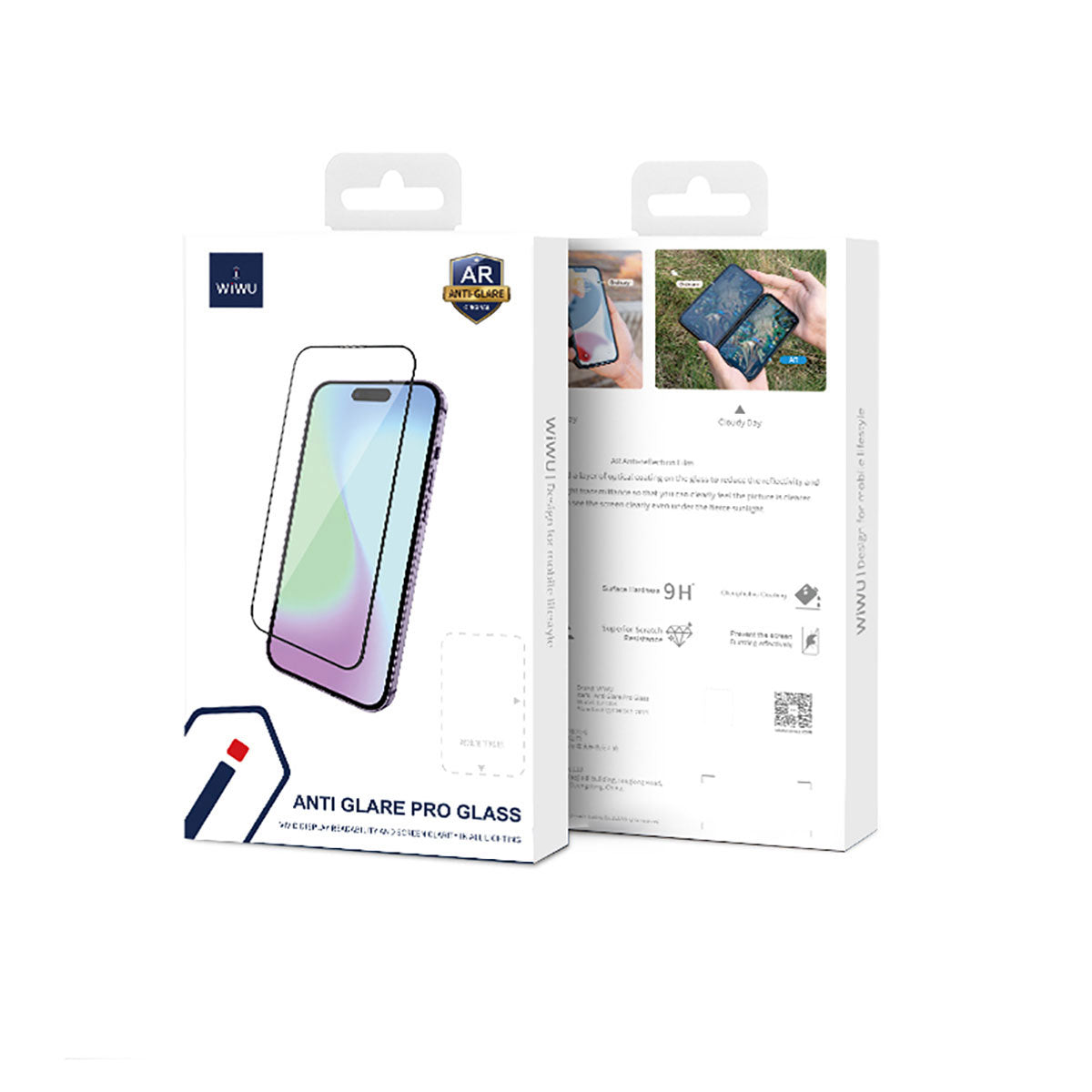 Apple iPhone 17E Wiwu CZ-003 Mavi Işık Teknolojili Hidrofobik ve Oleofobik Parlama Önleyici Cam Ekran Koruyucu