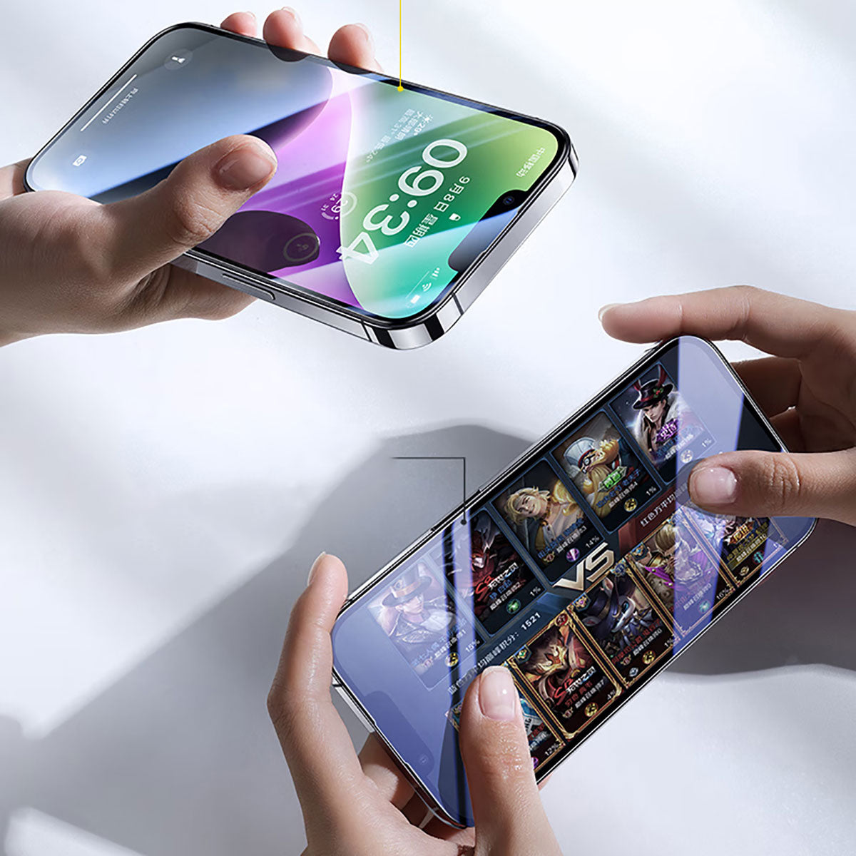 Apple iPhone 17E Wiwu CZ-003 Mavi Işık Teknolojili Hidrofobik ve Oleofobik Parlama Önleyici Cam Ekran Koruyucu