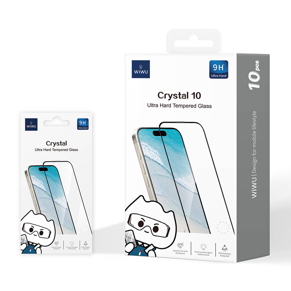 Apple iPhone 17E Wiwu GT-008 Polimer Oleofobik Kaplama Şeffaf Pürüzsüz Temperli Cam Ekran Koruyucu 10'lu Paket