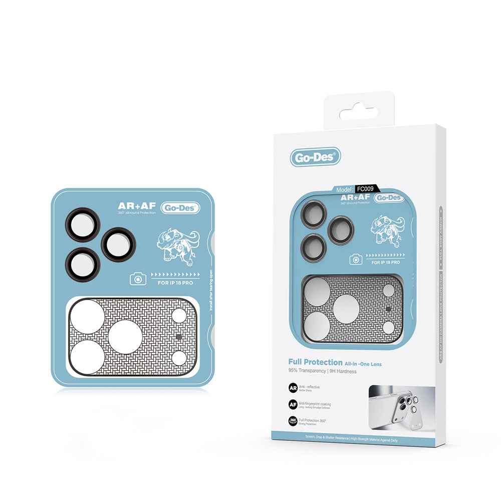 Apple iPhone 18 Pro Go Des FC009 Titanyum Serisi Anti Reflective 2in1 Kamera Lens Koruyucu