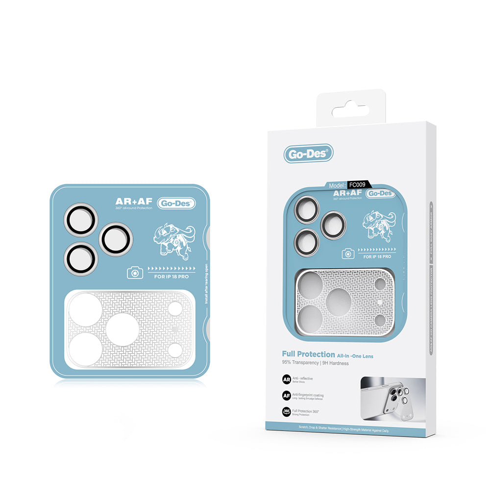 Apple iPhone 18 Pro Go Des FC009 Titanyum Serisi Anti Reflective 2in1 Kamera Lens Koruyucu