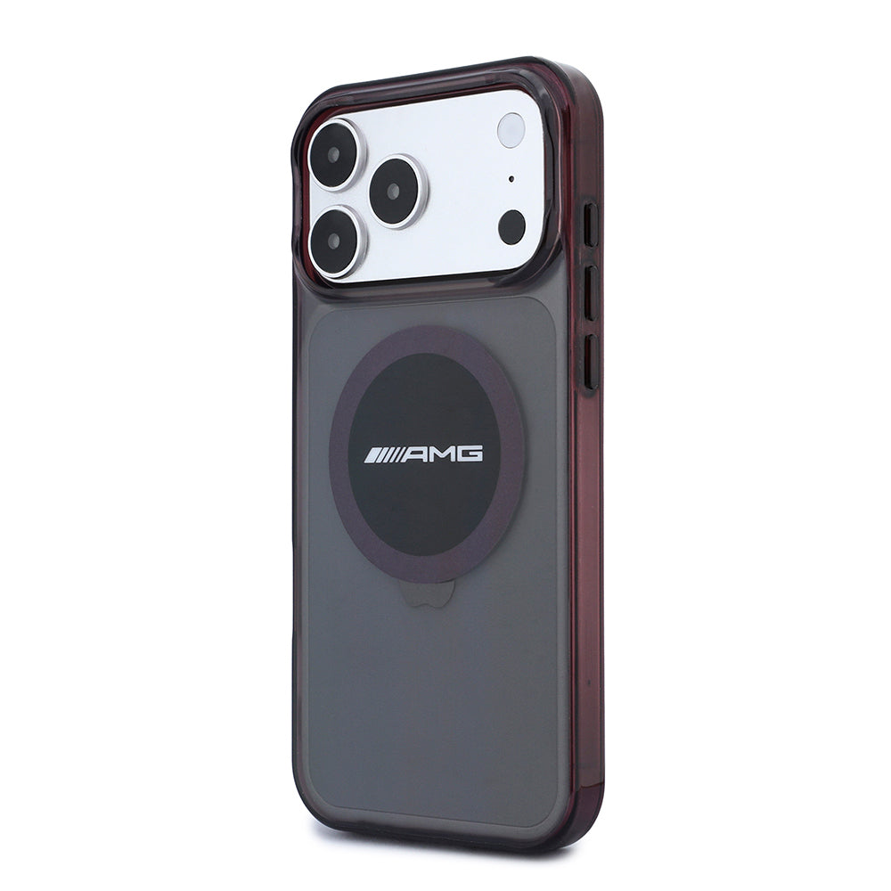 Apple iPhone 18 Pro Kılıf AMG Orjinal Lisanslı M-safe Şarj Özellikli Transparan IML Baskı Logolu Bicolor Block Kapak