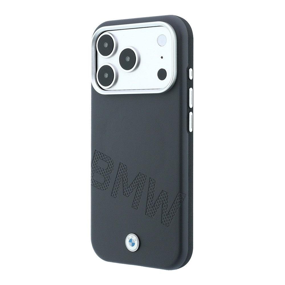 Apple iPhone 18 Pro Kılıf BMW Orjinal Lisanslı M-safe Şarj Özellikli Kabartma Tasarımlı PU Metal Logolu Kapak