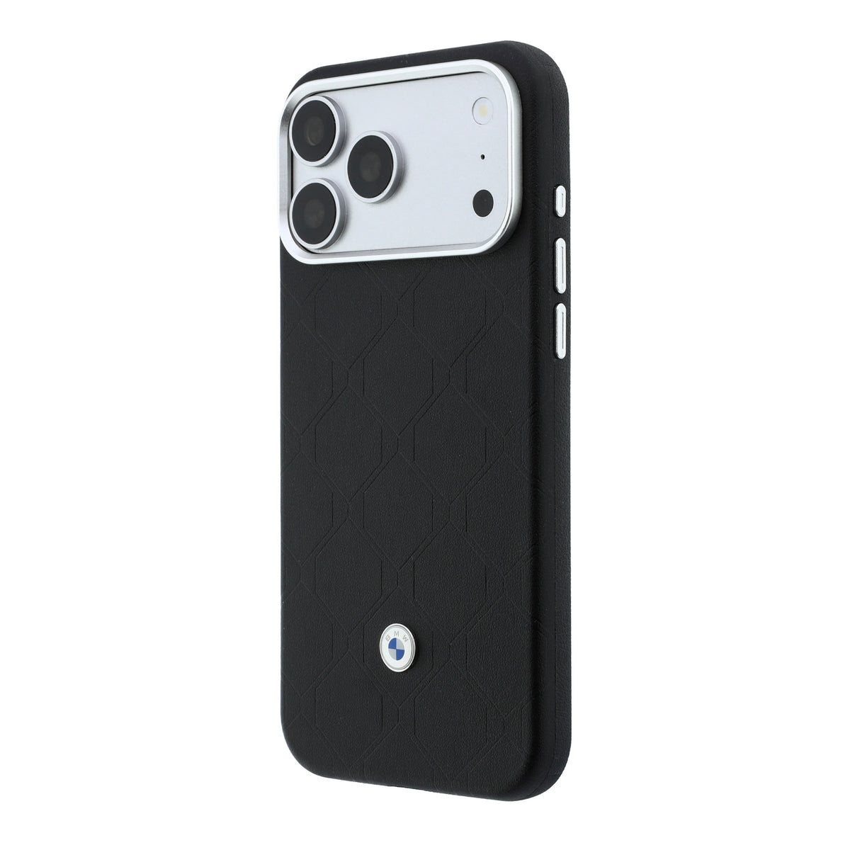 Apple iPhone 18 Pro Kılıf BMW Orjinal Lisanslı M-safe Şarj Özellikli Metal Logolu Kabartmalı Kapitone Deri Kartlıklı Kapak