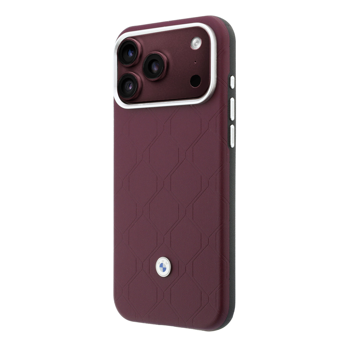 Apple iPhone 18 Pro Kılıf BMW Orjinal Lisanslı M-safe Şarj Özellikli Metal Logolu Kabartmalı Kapitone Deri Kartlıklı Kapak