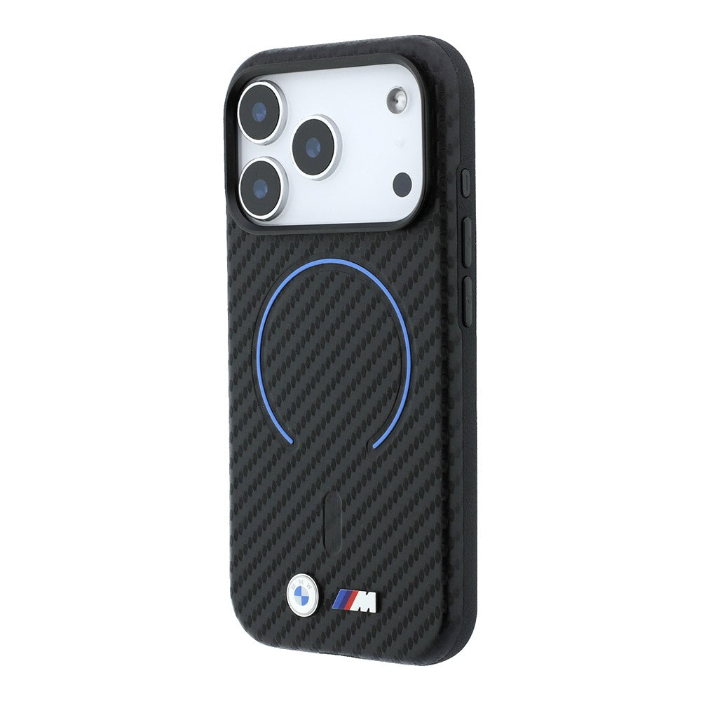 Apple iPhone 18 Pro Kılıf BMW Orjinal Lisanslı M-safe Şarj Özellikli PU Metal Logolu Kırmızı Halka Tasarımlı Kapak