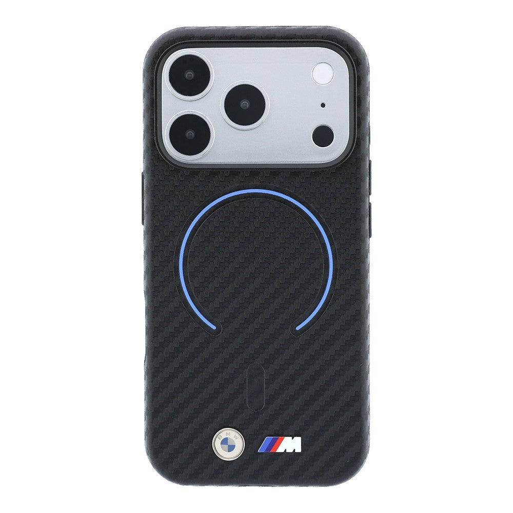 Apple iPhone 18 Pro Kılıf BMW Orjinal Lisanslı M-safe Şarj Özellikli PU Metal Logolu Kırmızı Halka Tasarımlı Kapak