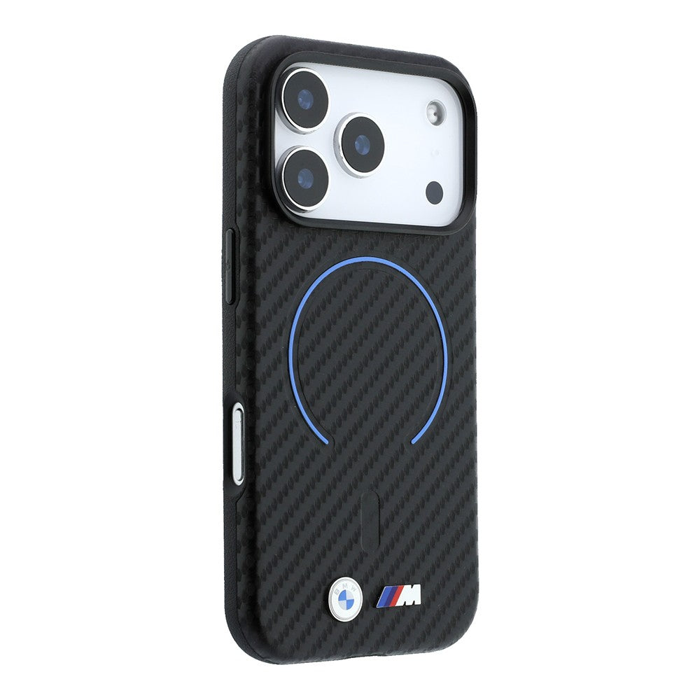 Apple iPhone 18 Pro Kılıf BMW Orjinal Lisanslı M-safe Şarj Özellikli PU Metal Logolu Kırmızı Halka Tasarımlı Kapak