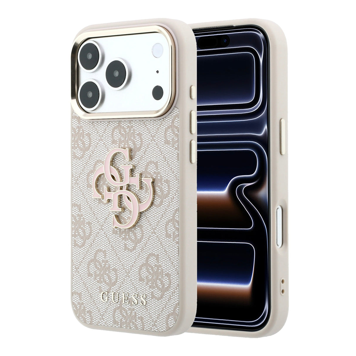 Apple iPhone 18 Pro Kılıf Guess Orjinal Lisanslı 4G Büyük Resin Logolu PU Kapak