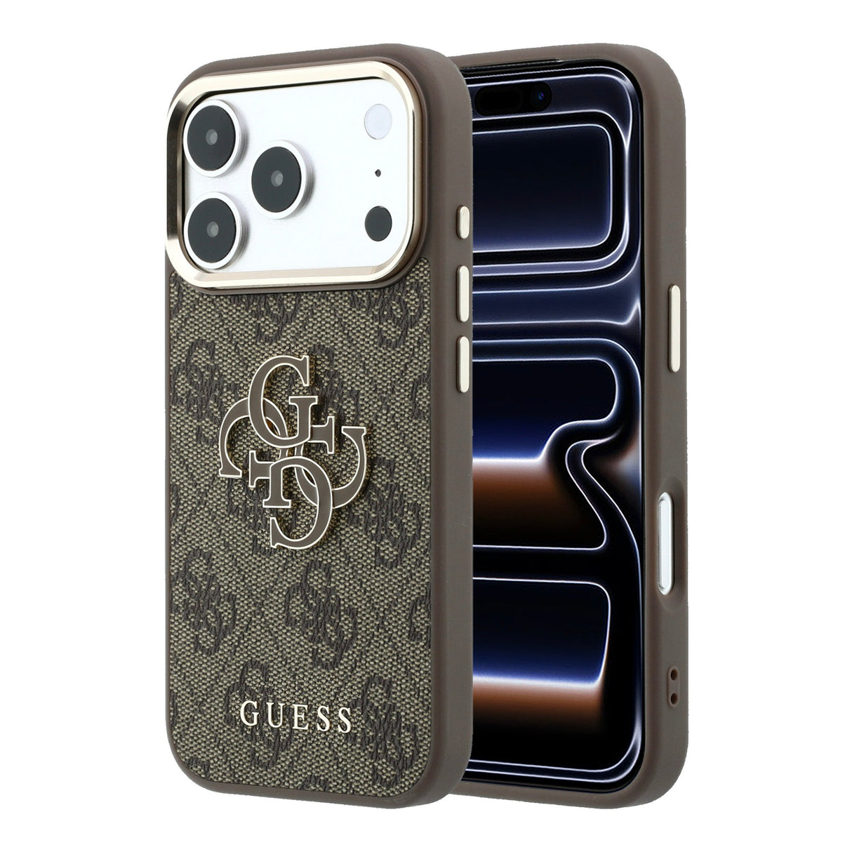 Apple iPhone 18 Pro Kılıf Guess Orjinal Lisanslı 4G Büyük Resin Logolu PU Kapak