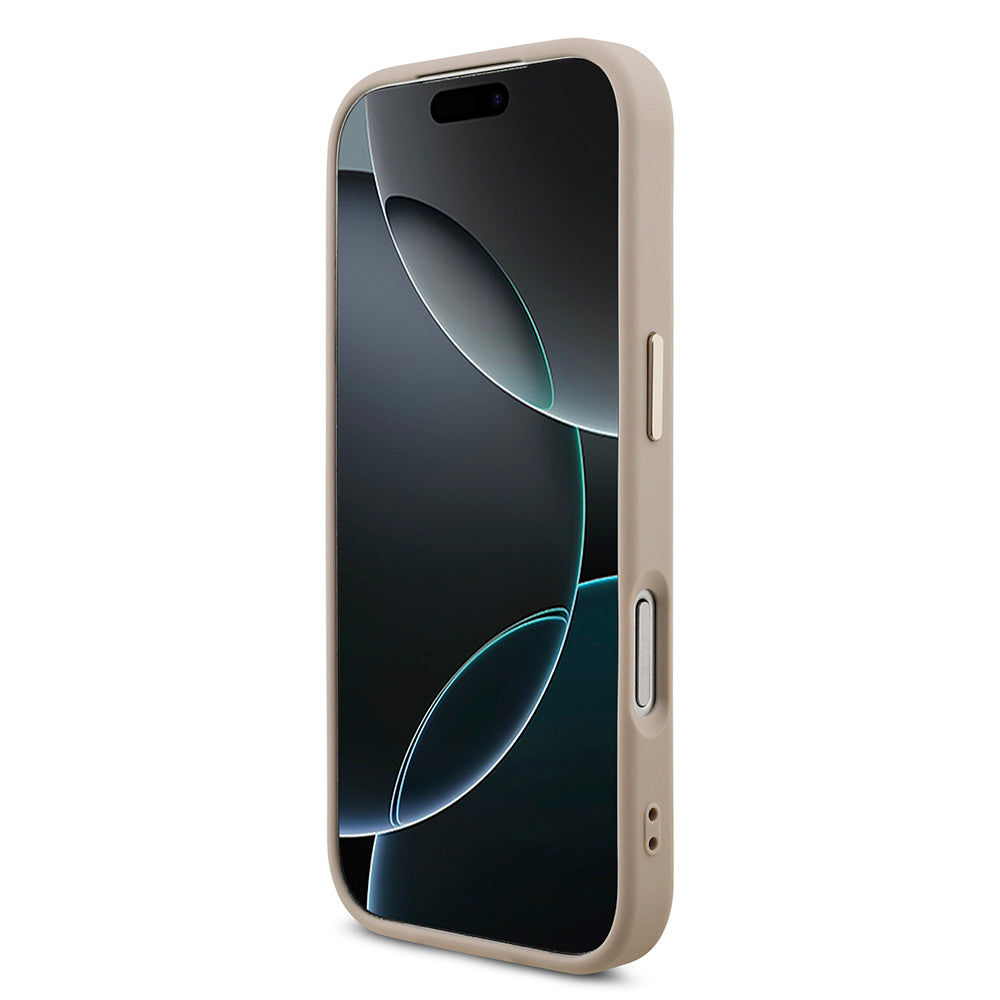 Apple iPhone 18 Pro Kılıf Guess Orjinal Lisanslı Gold Metal Kamera Çerçeveli 4G Desenli Metal Büyük 4G ve Yazı Logolu Kapak