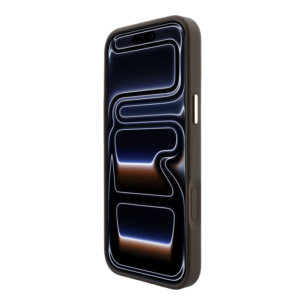 Apple iPhone 18 Pro Kılıf Guess Orjinal Lisanslı M-safe Şarj Özellikli Deri 4G Desenli Şeritli Yazı Logolu Kapak