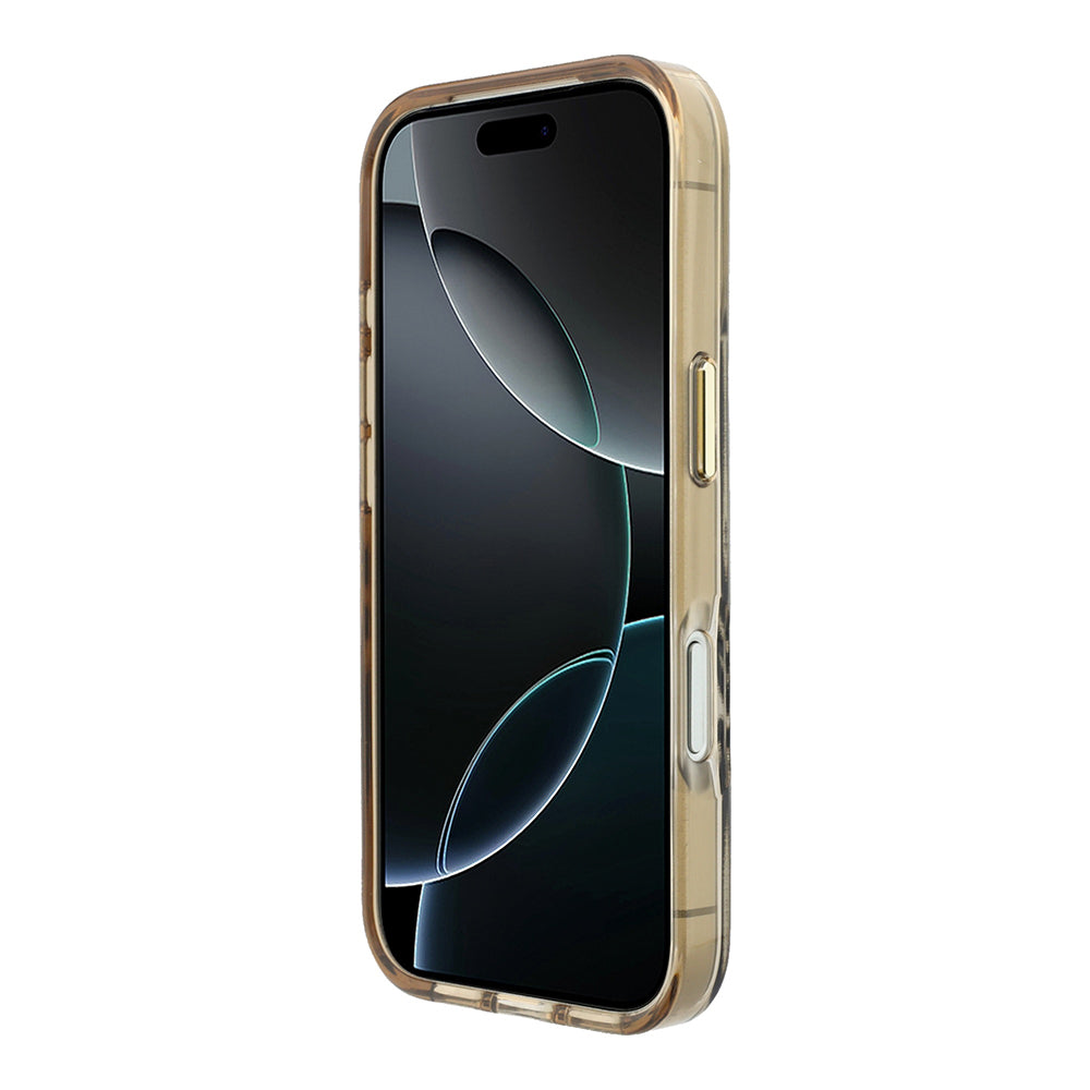Apple iPhone 18 Pro Kılıf Guess Orjinal Lisanslı M-safe Şarj Özellikli Üçgen Logolu Zebra Desenli Silikon Kapak