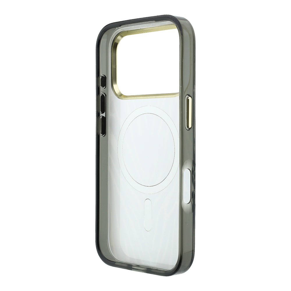 Apple iPhone 18 Pro Kılıf Guess Orjinal Lisanslı M-safe Şarj Özellikli Üçgen Logolu Zebra Desenli Silikon Kapak