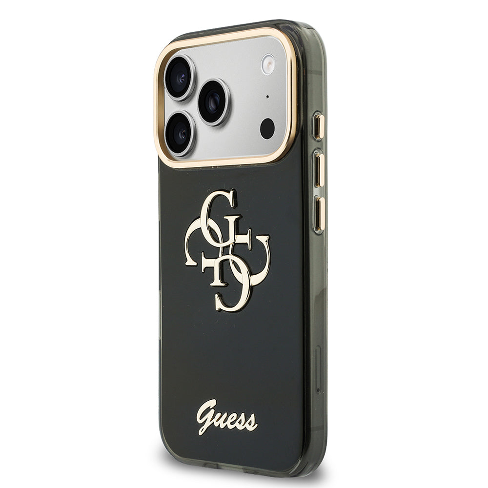 Apple iPhone 18 Pro Kılıf Guess Orjinal Lisanslı Yazı ve 4G Büyük Metal Logolu Silikon Kapak