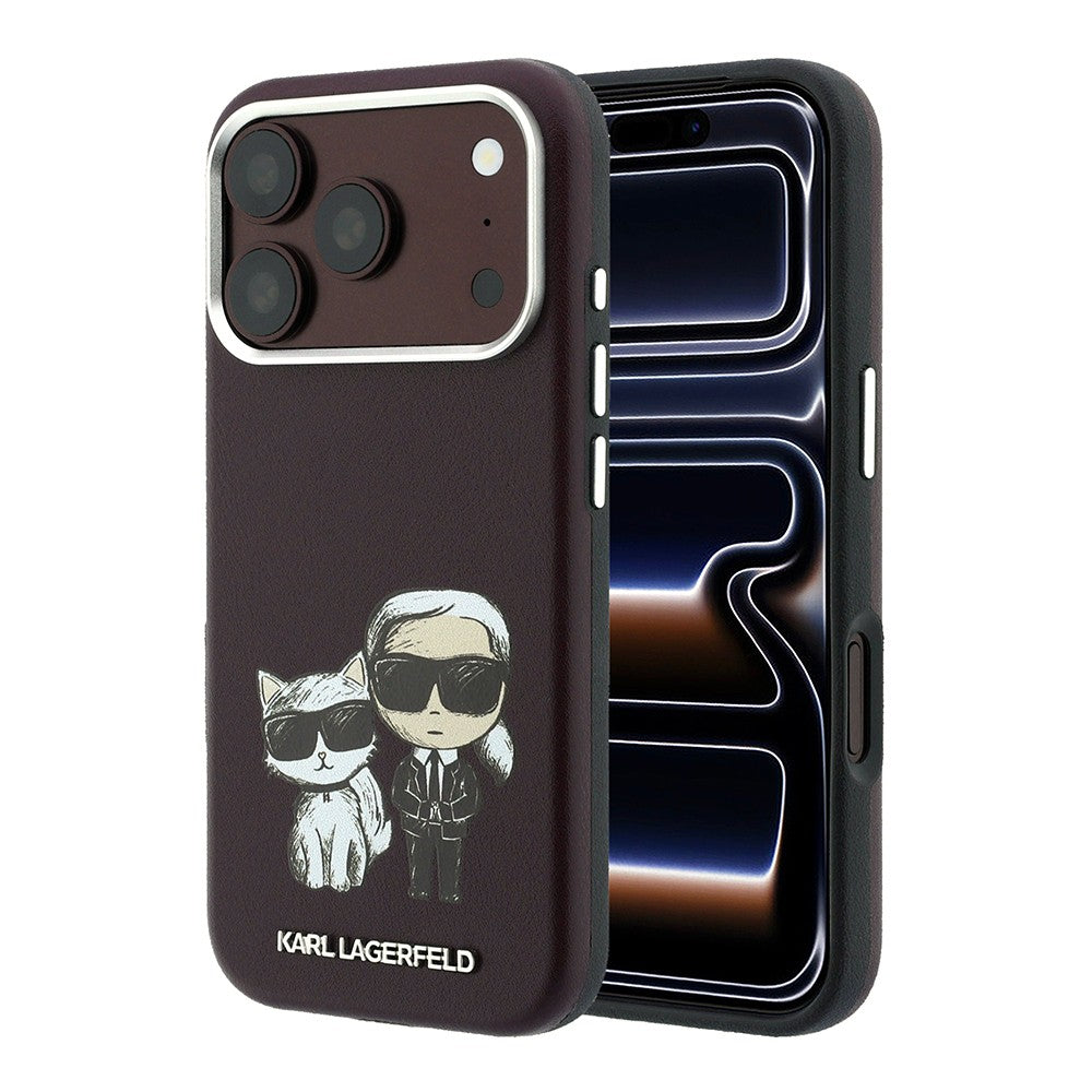 Apple iPhone 18 Pro Kılıf Karl Lagerfeld Orjinal Lisanslı M-Safe Şarj Özellikli K&C Bodies Sketch PU Kapak