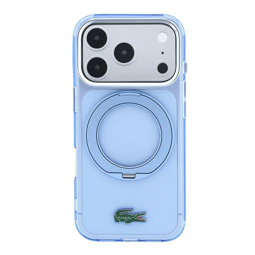 Apple iPhone 18 Pro Kılıf Lacoste Orjinal Lisanslı M-safe Şarj Özellikli 360 Derece Dönebilen Standlı İkonik Timsah Logolu Kapak