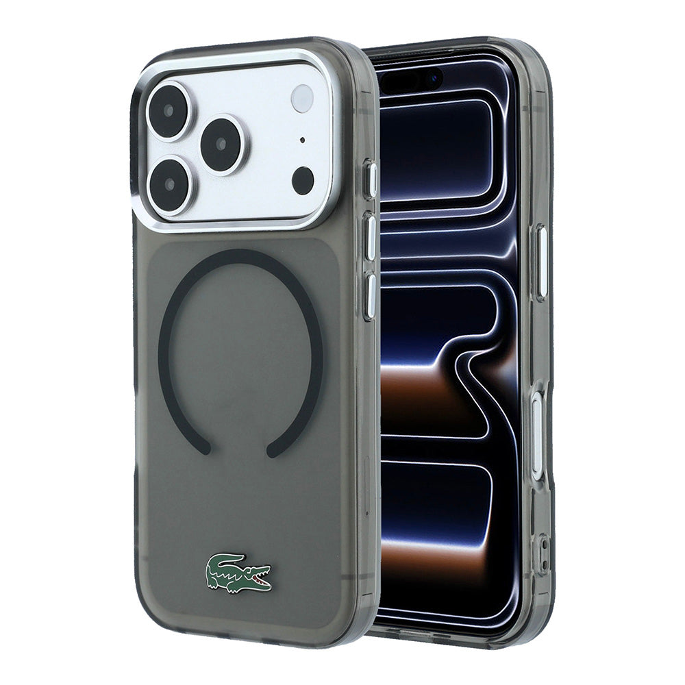 Apple iPhone 18 Pro Kılıf Lacoste Orjinal Lisanslı M-safe Şarj Özellikli Lake Timsah Logolu IML Frosted Kapak