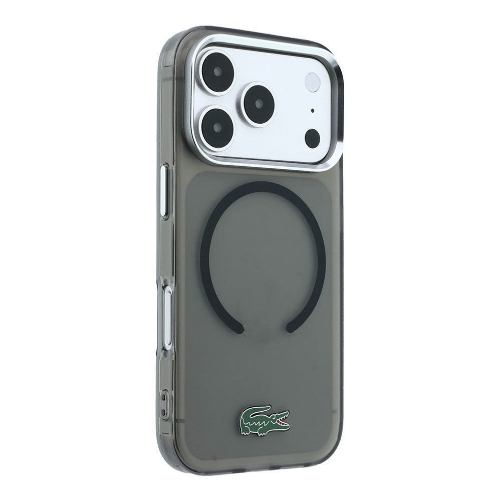 Apple iPhone 18 Pro Kılıf Lacoste Orjinal Lisanslı M-safe Şarj Özellikli Lake Timsah Logolu IML Frosted Kapak