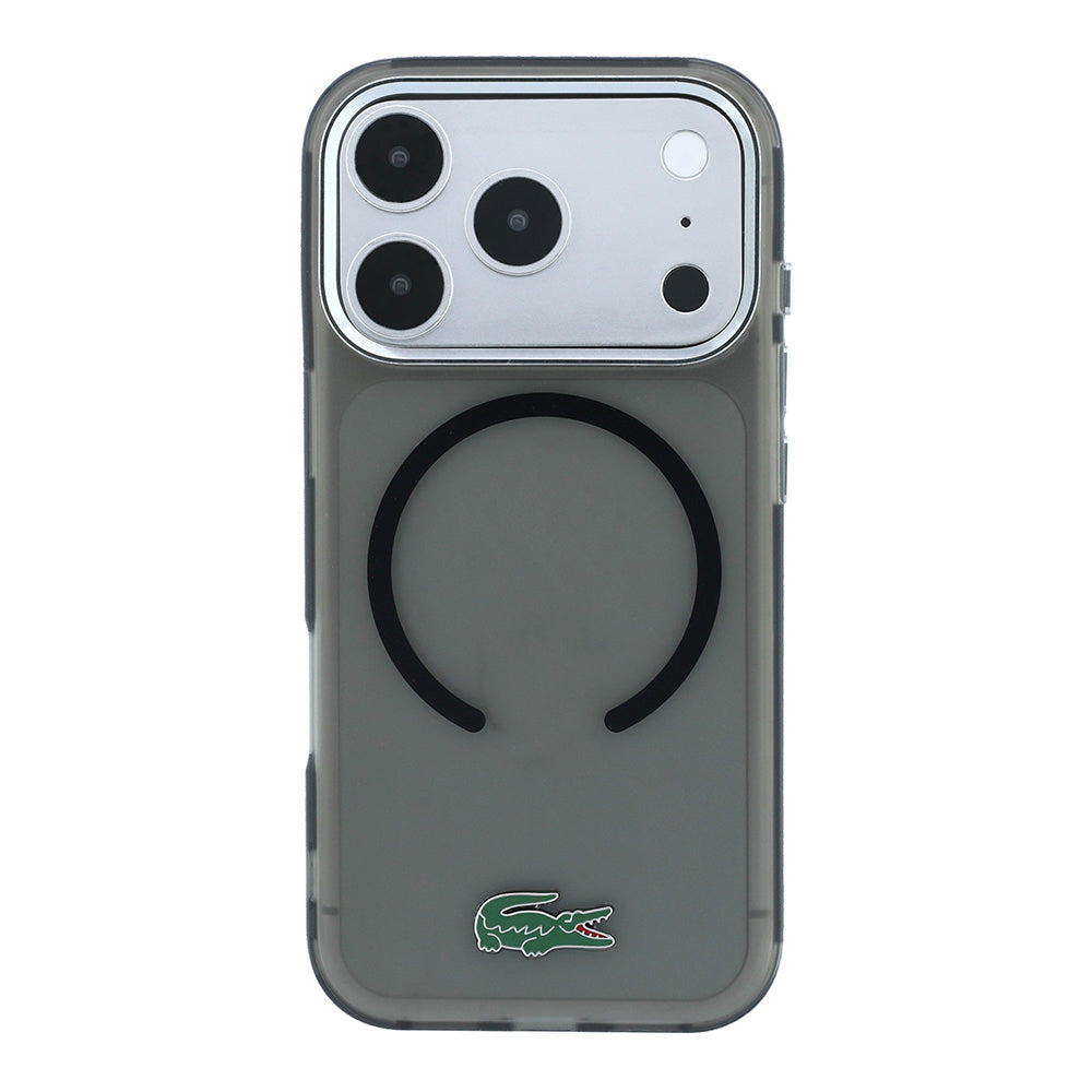 Apple iPhone 18 Pro Kılıf Lacoste Orjinal Lisanslı M-safe Şarj Özellikli Lake Timsah Logolu IML Frosted Kapak