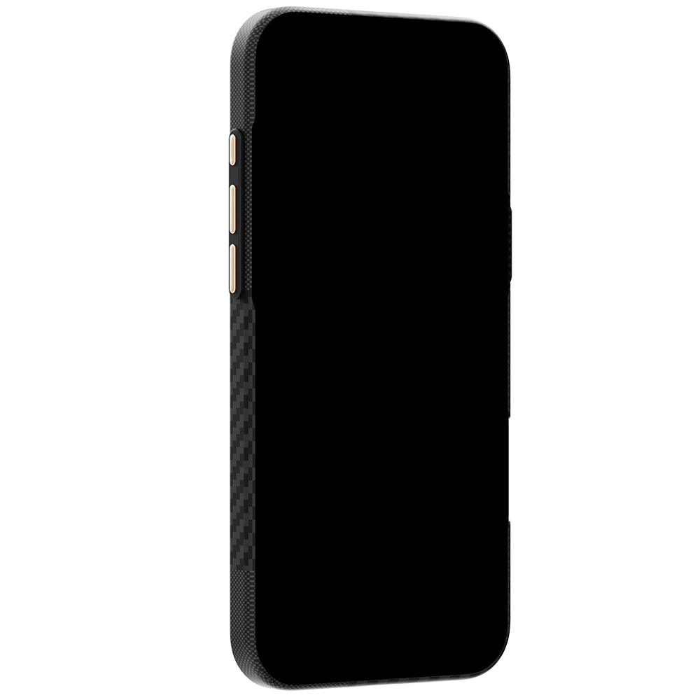 Apple iPhone 18 Pro Kılıf M-safe Şarj Özellikli 600D Metal Kamera Çerçeveli Raptic Aramid Karbon Fiber Geotik Serisi Kapak