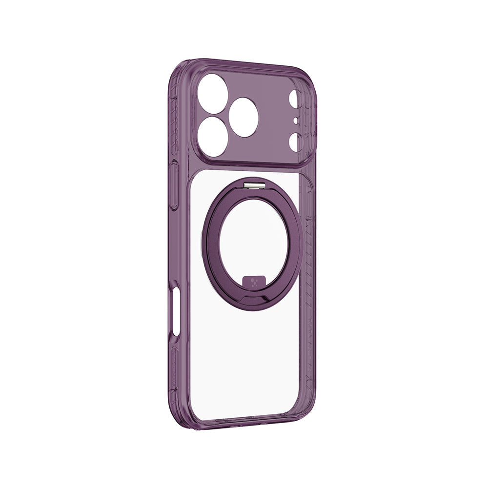 Apple iPhone 18 Pro Kılıf M-Safe Şarj Özellikli Airbag Tasarımlı Standlı Lens Korumalı AmazingThing Titan Pro MagSpin Kapak